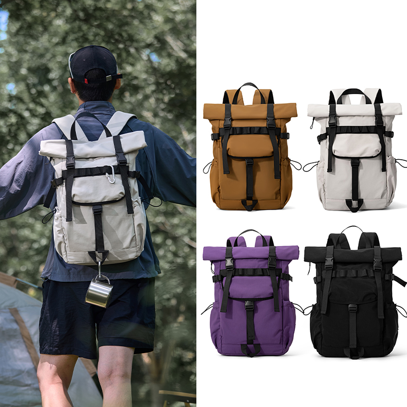 Canvas Backpack Casual - Yeni Erkekler İçin Rulo Ağızlı Genişletilebilir